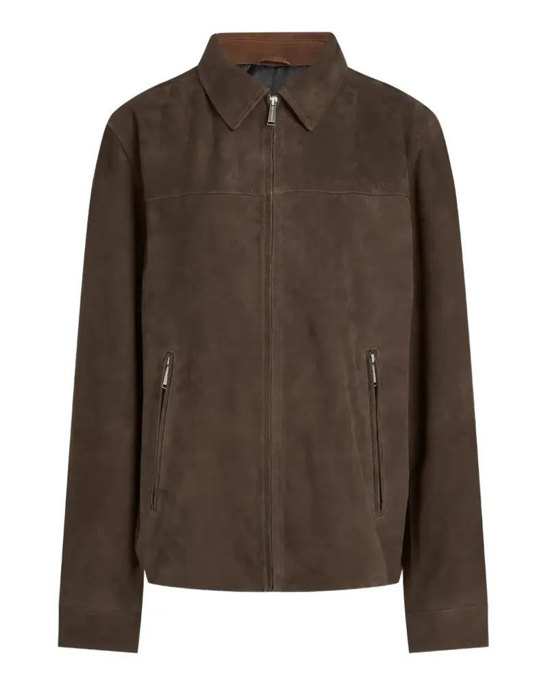Karl Lagerfeld Wildlederjacke mit Reißverschluss - Braun Braun