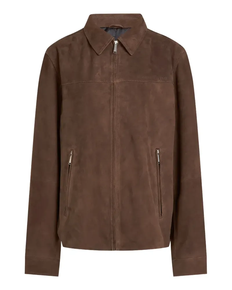 Karl Lagerfeld Wildlederjacke mit Reißverschluss - Braun Braun
