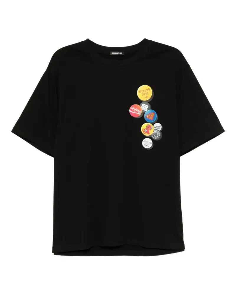 Ground Zero T-Shirt mit Print - Schwarz Schwarz