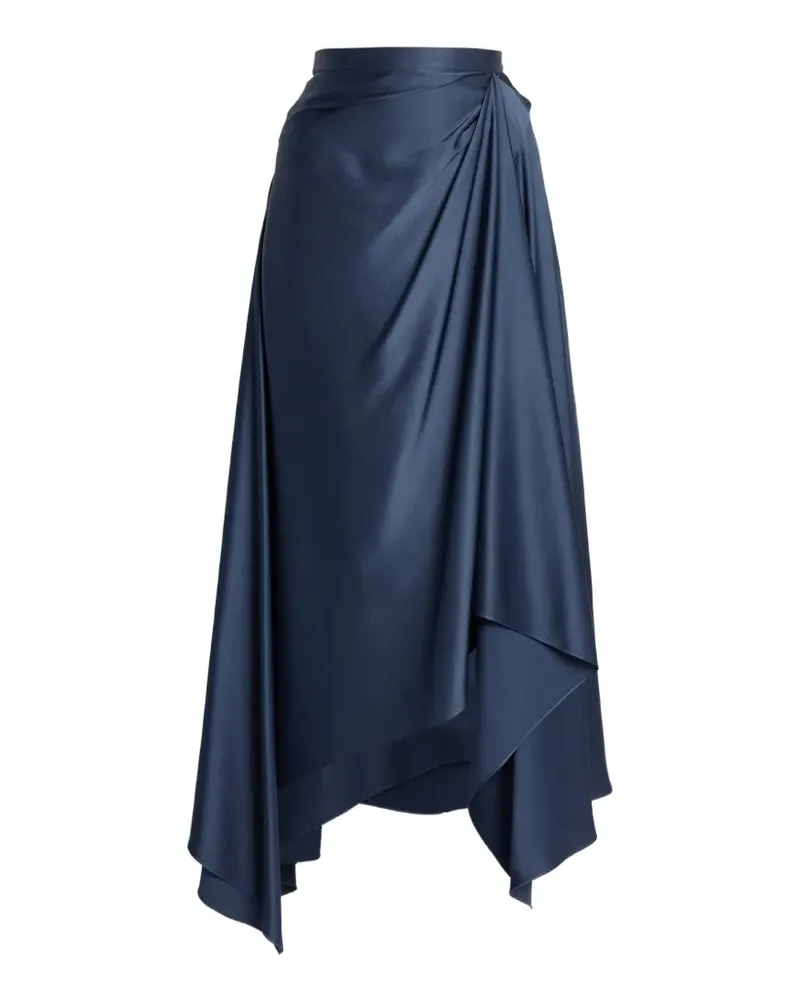 Erdem satin draped midi skirt - Blau Blau
