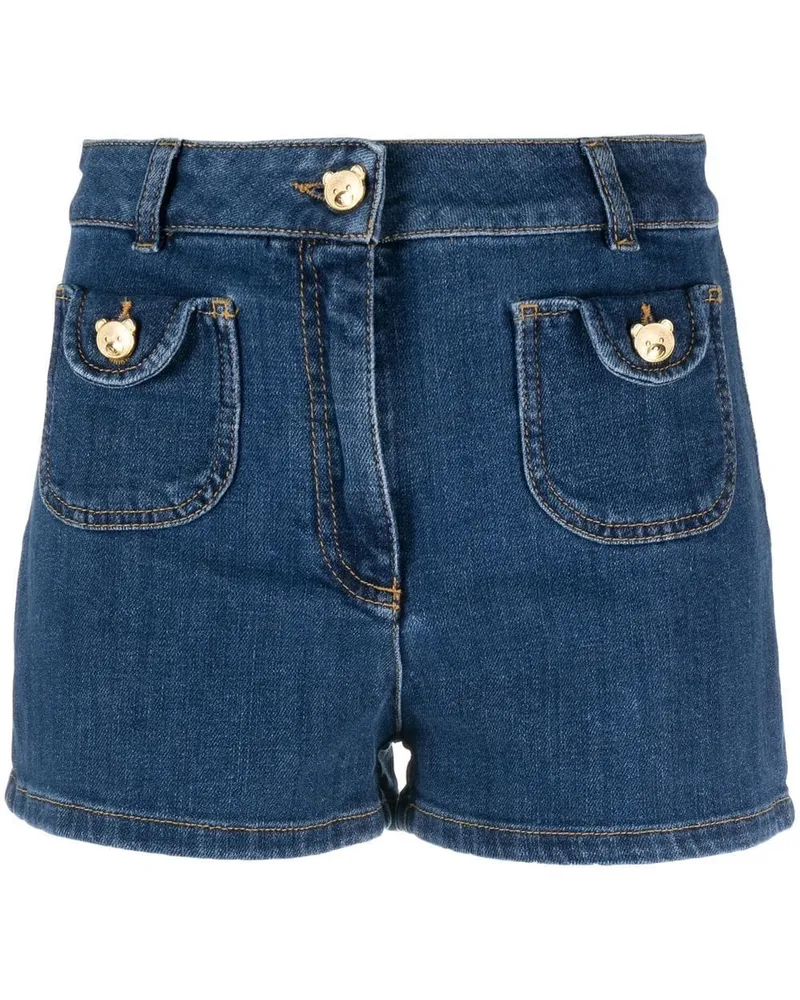 Moschino Jeans-Shorts mit Teddy-Knöpfen - Blau Blau