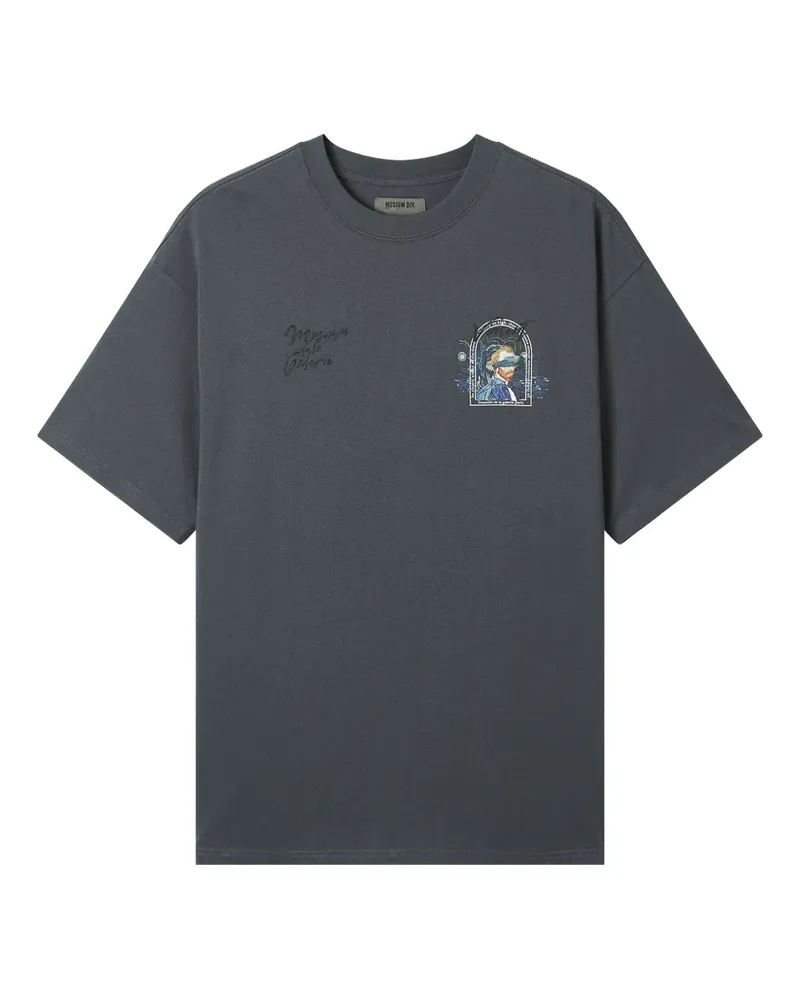 Musium Div. T-Shirt mit Gesicht-Print - Grau Grau