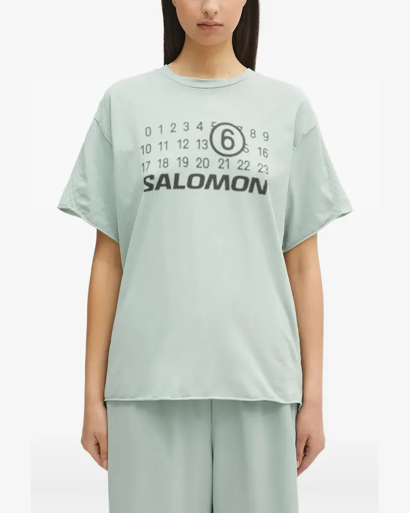 Maison Margiela x Salomon strukturiertes nahtloses T-Shirt mit Print - Grün Grün