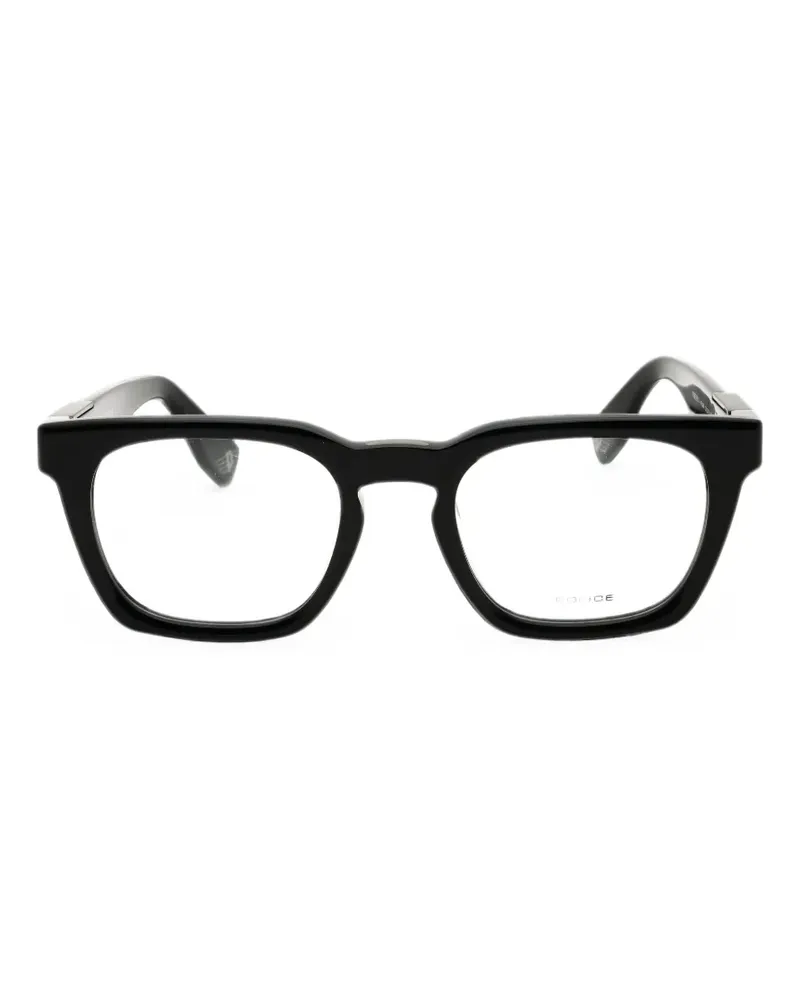 Police rectangle-frame glasses - Schwarz Schwarz