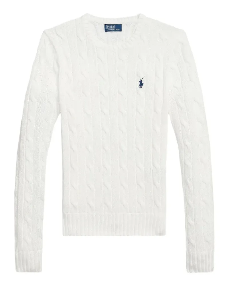 Ralph Lauren cable-knit embroidered logo sweater - Weiß Weiß