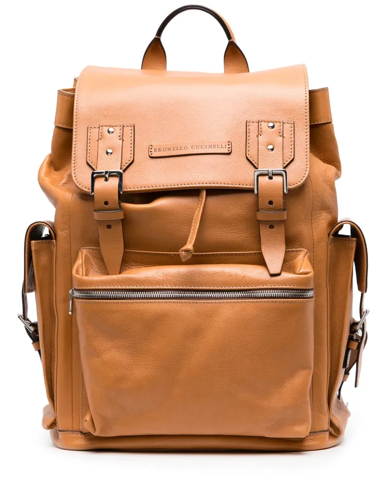 Brunello Cucinelli Rucksack mit Schnallenriemen - Braun Braun