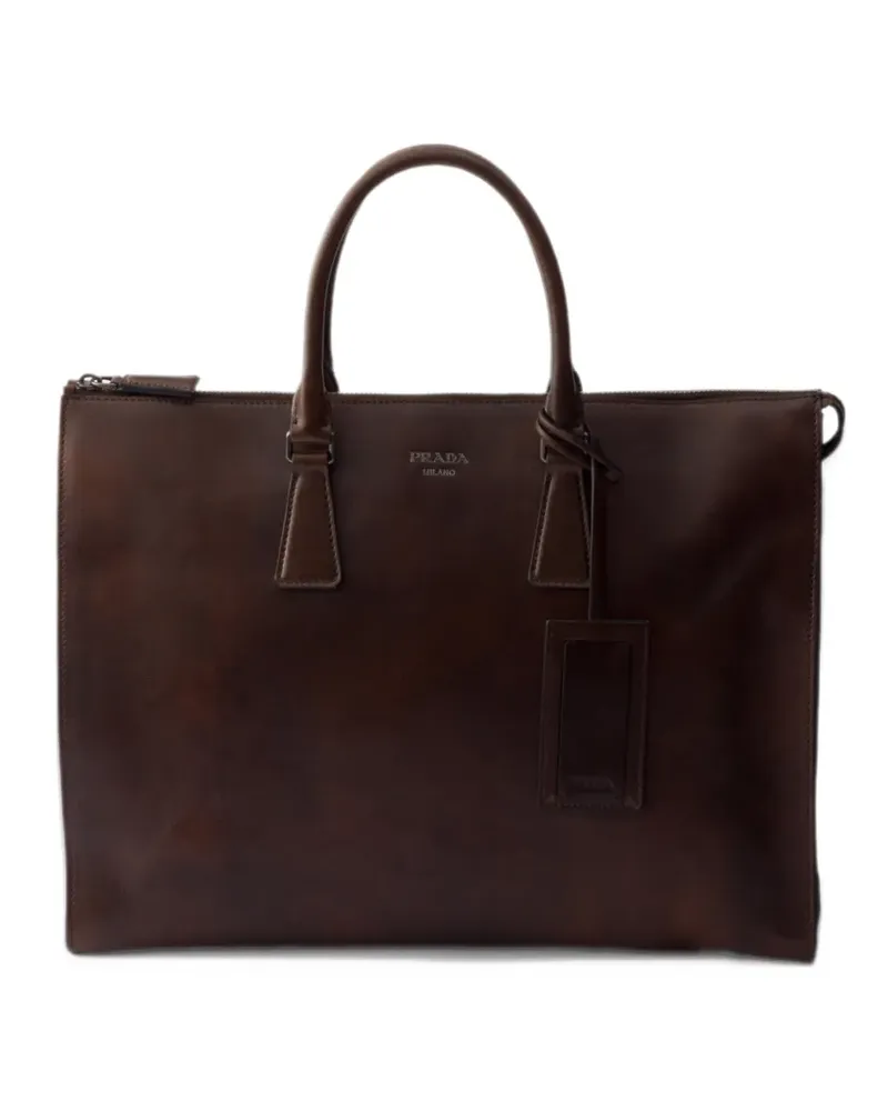 Prada Handtasche aus Leder - Braun Braun