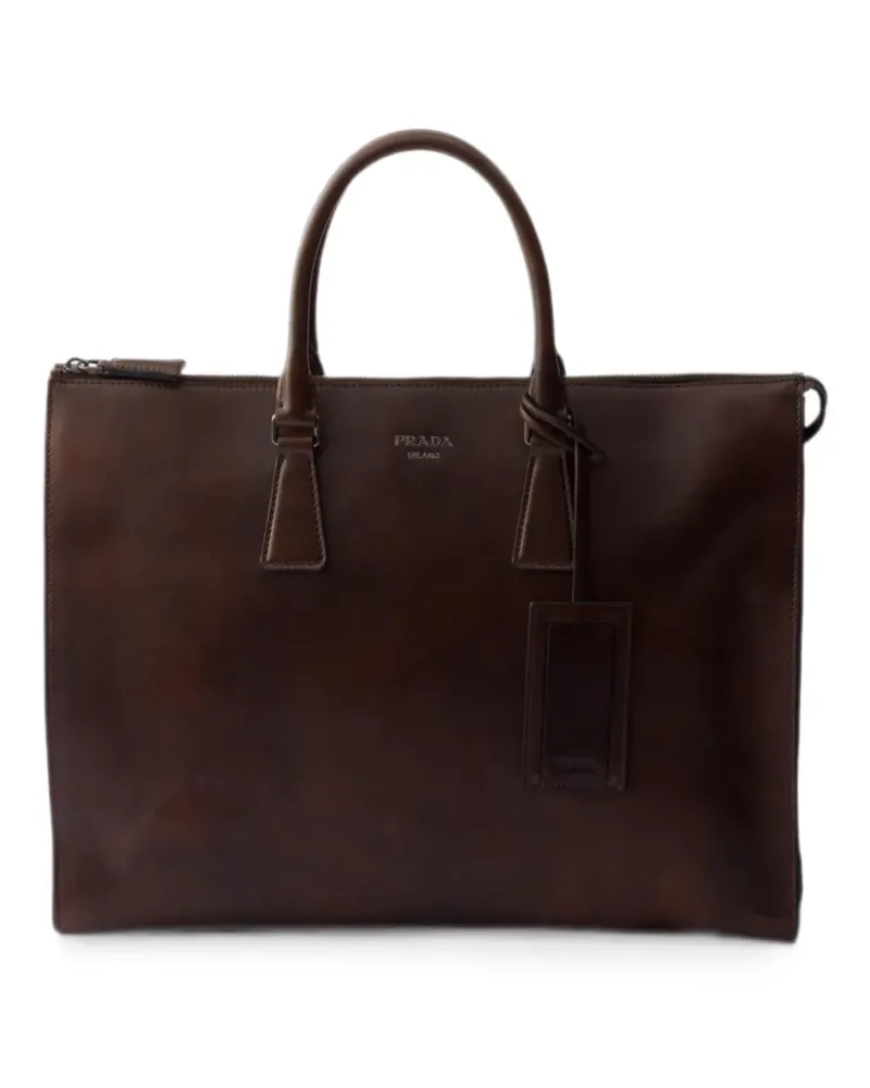 Prada Handtasche aus Leder - Braun Braun