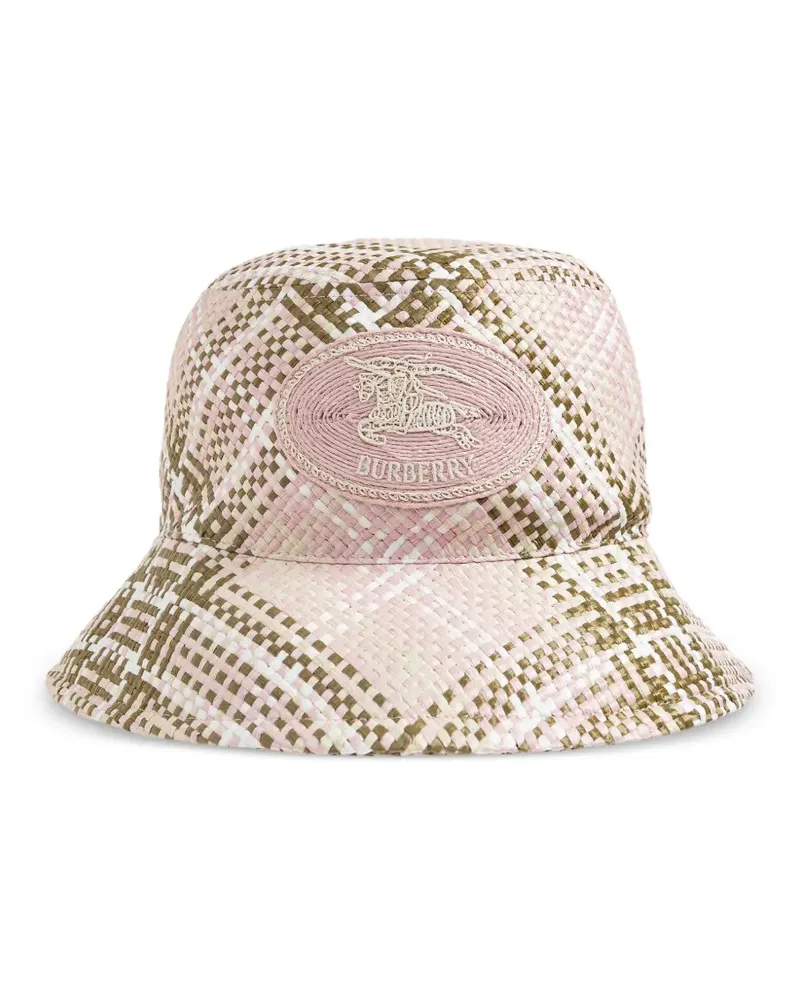 Burberry Karierter Fischerhut mit Logo-Patch - Rosa Rosa