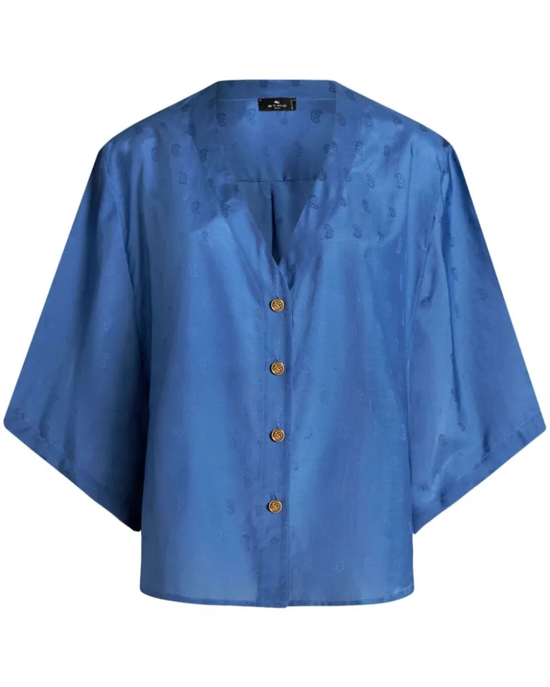 Etro Hemd mit Logo-Jacquard - Blau Blau