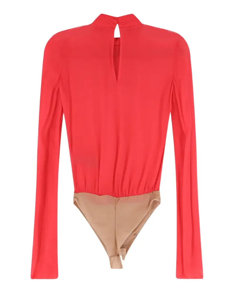 Elisabetta Franchi Goldfarbener Body mit Falten - Rot Rot