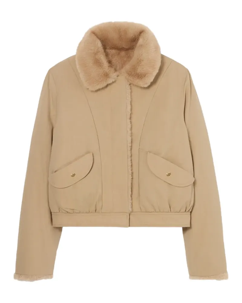 Claudie Pierlot Parka mit Besatz aus Faux Fur - Nude Nude