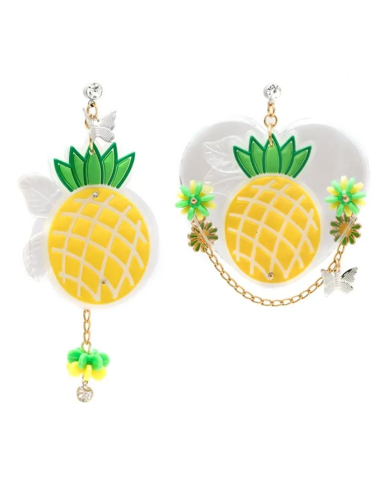 Amir Slama Hängeohrringe mit Ananas - Gelb Gelb