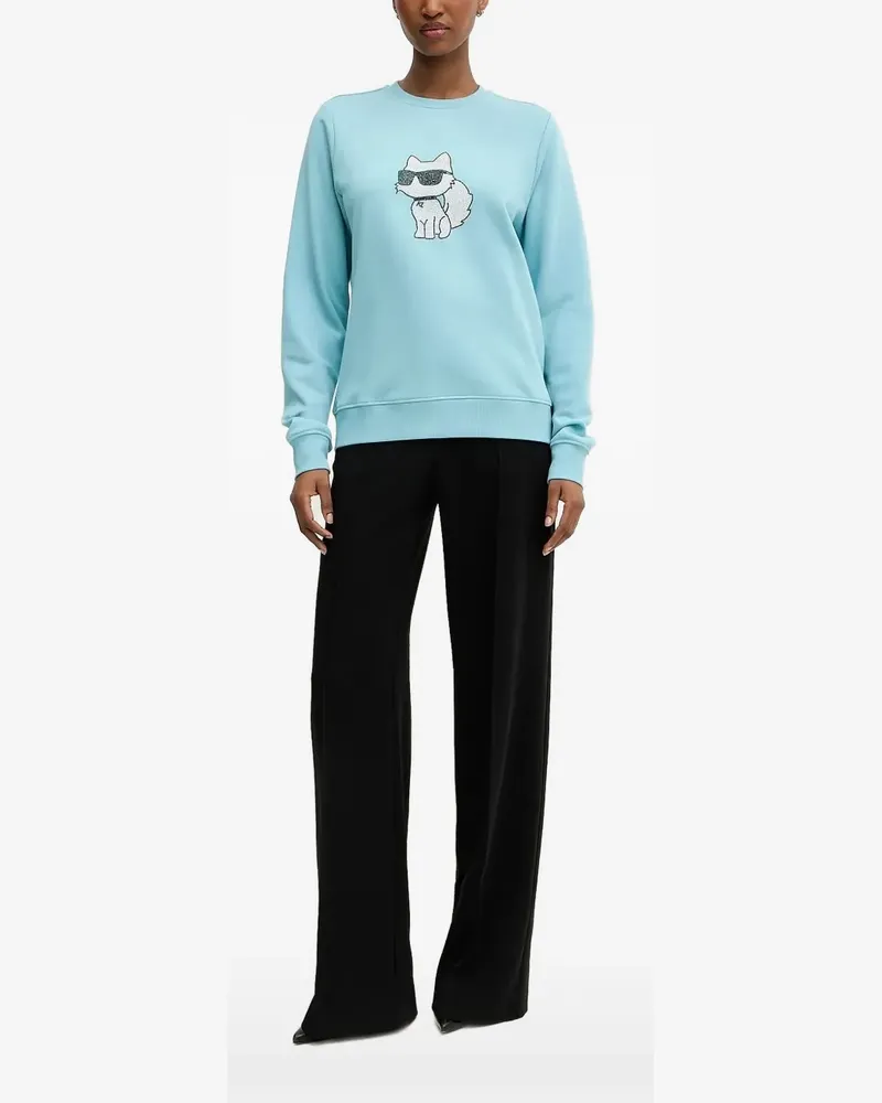 Karl Lagerfeld Sweatshirt mit Kristallen - Blau Blau