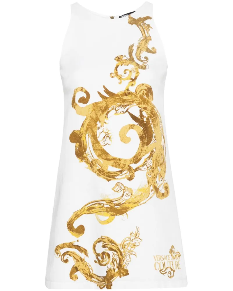 Versace Jeans Watercolour Couture Jeans-Minikleid - Weiß Weiß