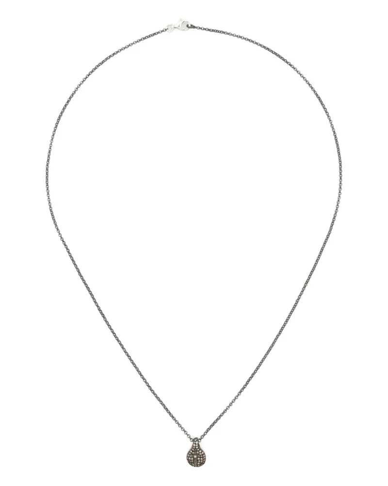 Rosa Maria Sterlingsilber-Halskette mit Diamant-Anhänger Silber