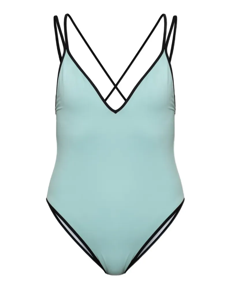 Balmain logo-embroidered swimsuit - Blau Blau