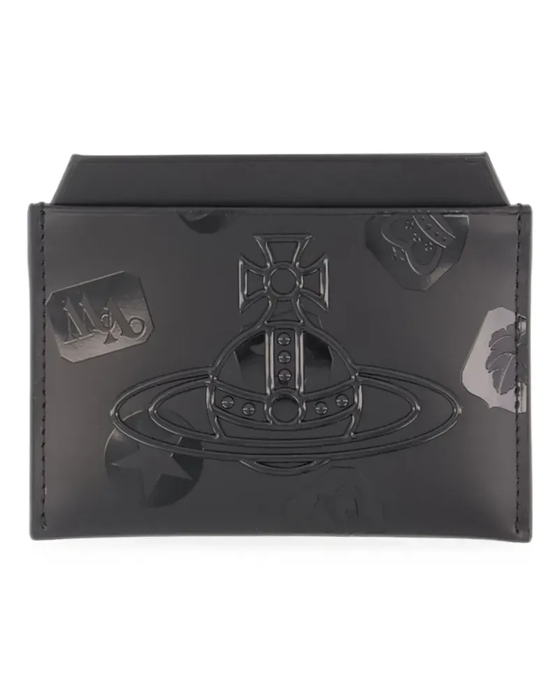 Vivienne Westwood Kartenetui mit Orb-Prägung - Schwarz Schwarz