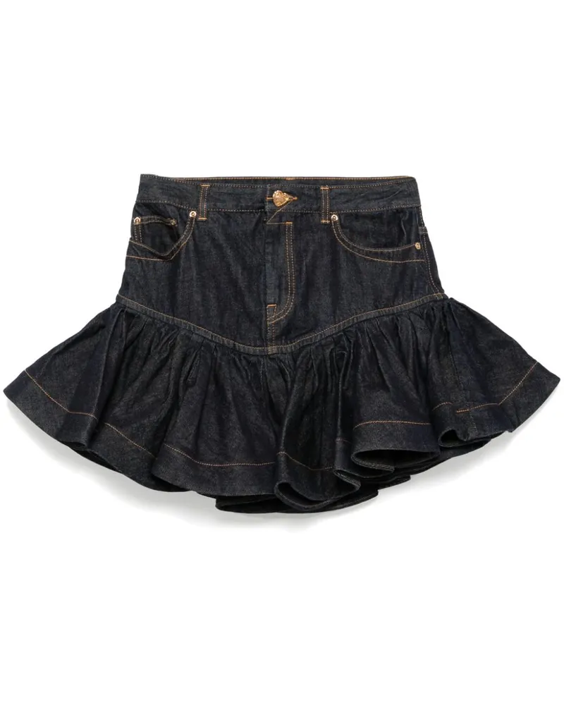 Zimmermann Crush Jeans-Minirock mit Rüschen - Blau Blau