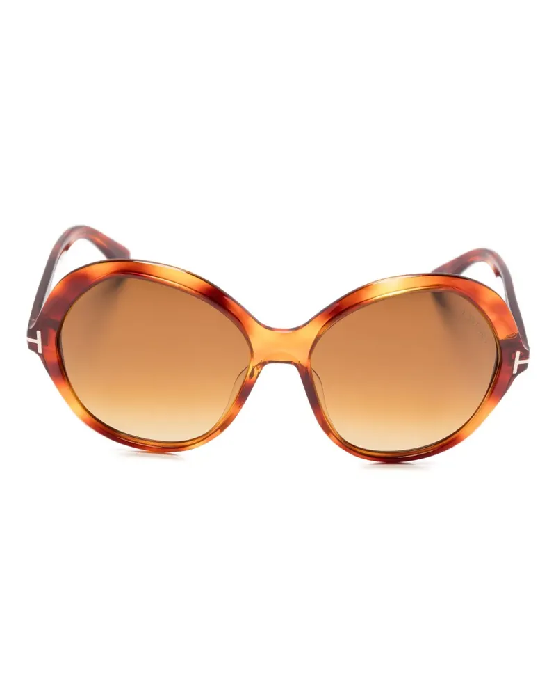 Tom Ford Sonnenbrille mit rundem Gestell - Braun Braun