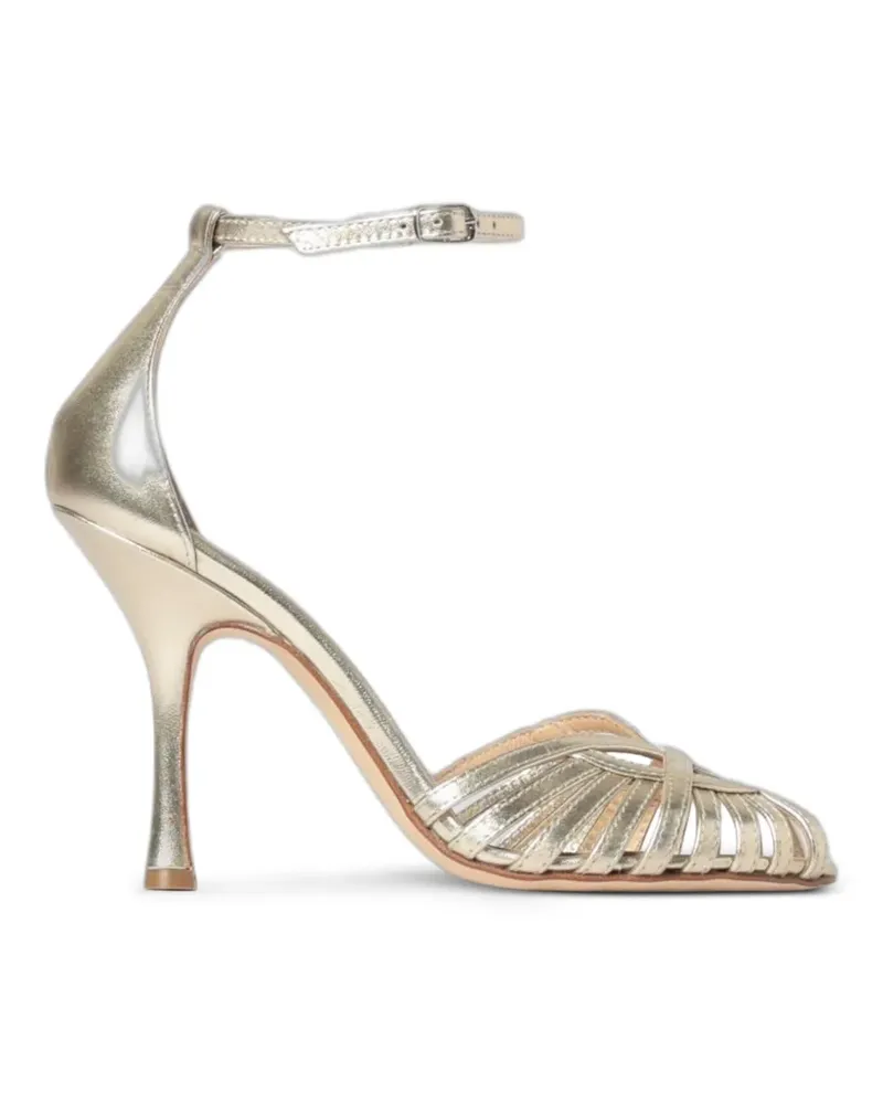 Anna F. Sandalen aus laminiertem Leder - Gold Gold