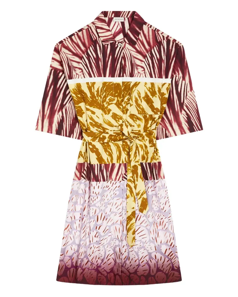 Dries van Noten Wickelkleid mit Tropical-Print - Rot Rot