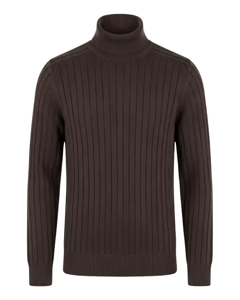 Diktat Gerippter Rollkragenpullover - Braun Braun