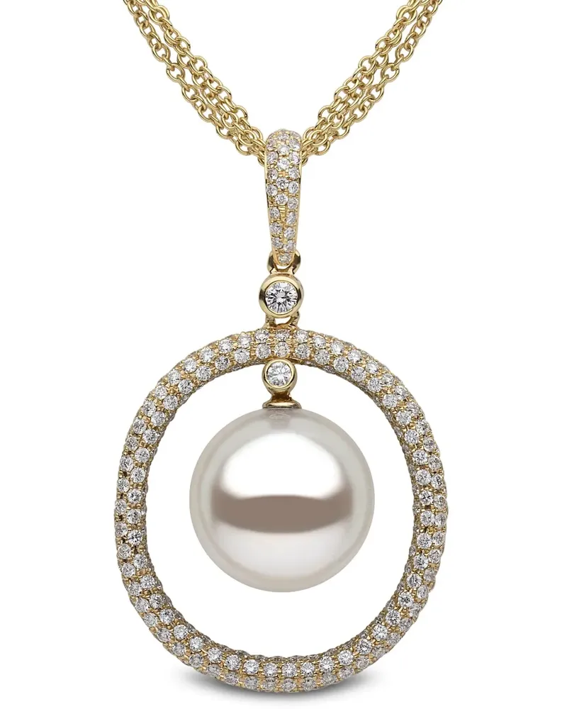 YOKO London 18kt Gelbgoldanhänger mit Diamant und Perle Gold