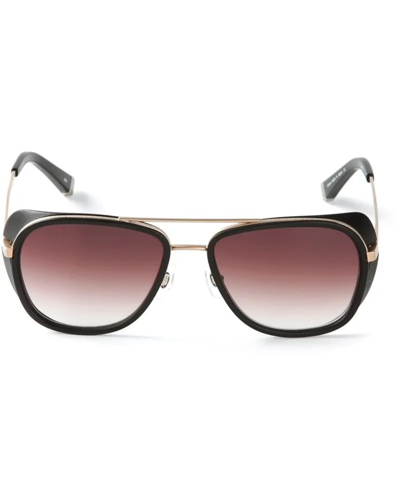 MATSUDA Rechteckige Sonnenbrille - Schwarz Schwarz