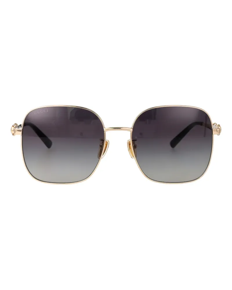 Gucci Horsebit square-frame sunglasses - Gold Gold