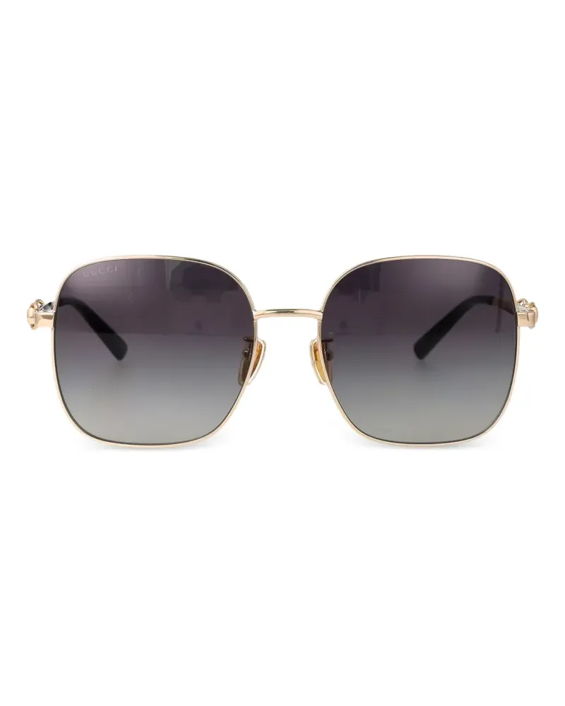 Gucci Horsebit square-frame sunglasses - Gold Gold