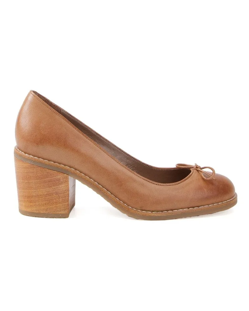 Sarah Chofakian Pumps mit Blockabsatz - Braun Braun