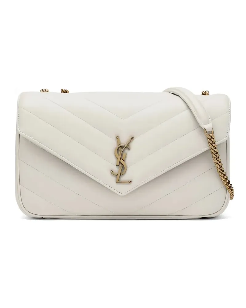 Saint Laurent Mittelgroße LouLou Umhängetasche - Weiß Weiß