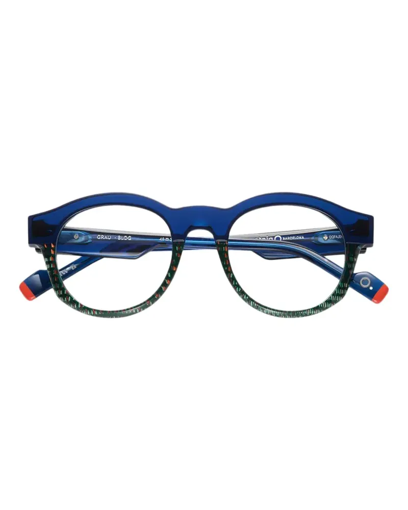 Etnia Barcelona Grau Brille mit rundem Gestell - Blau Blau