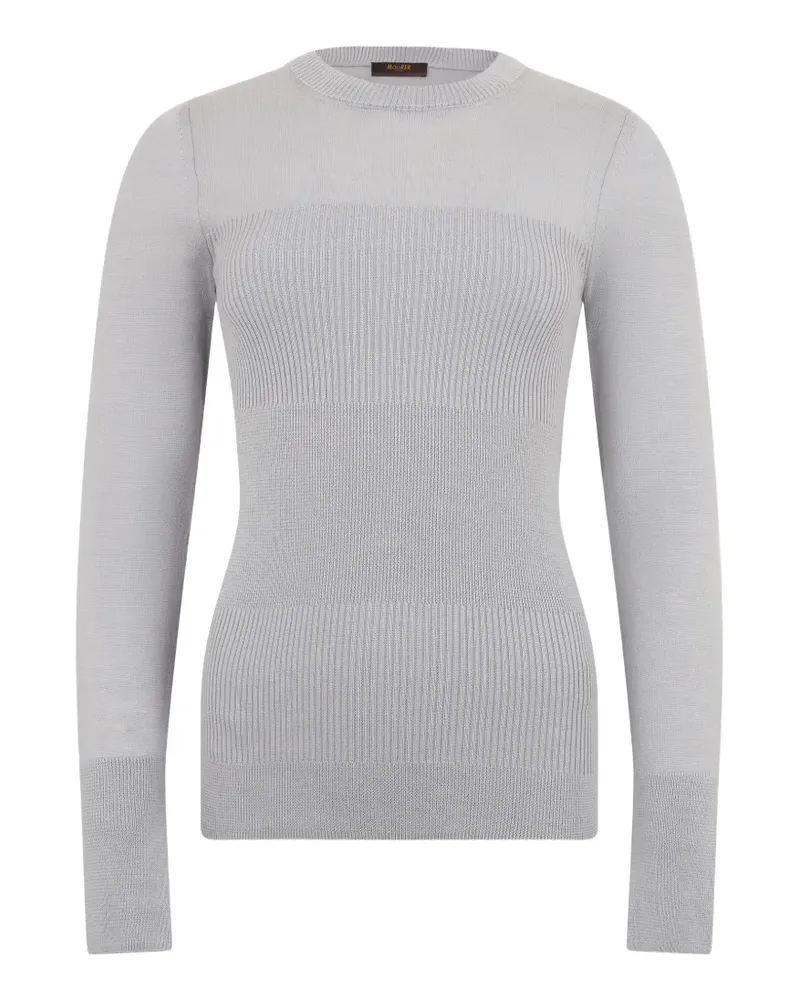 MOORER Gerippter Pullover - Grau Grau