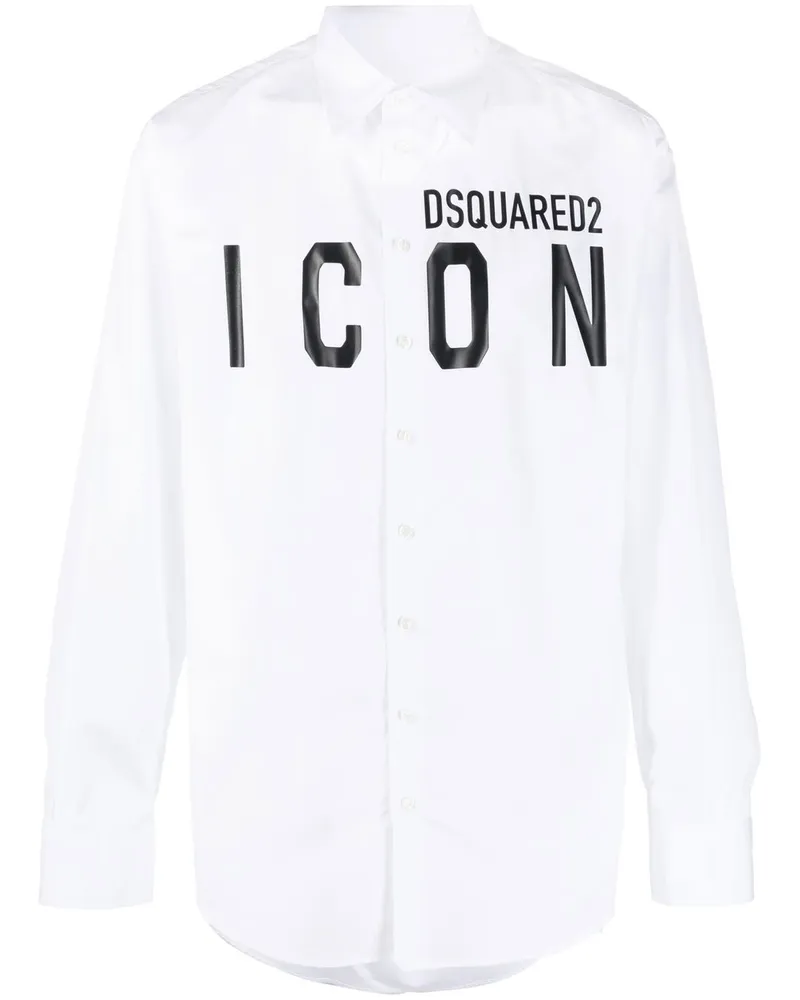 Dsquared2 Hemd mit Logo-Print - Weiß Weiß