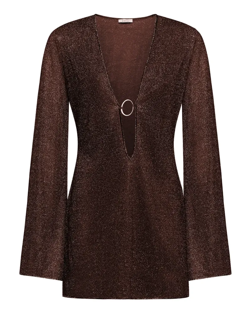 Oséree Lumière V-neck mini dress - Braun Braun