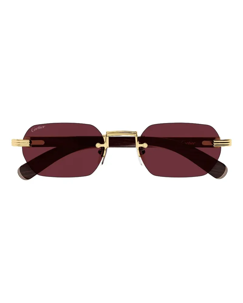 Cartier Rahmenlose Sonnenbrille mit geometrischer Form - Gold Gold