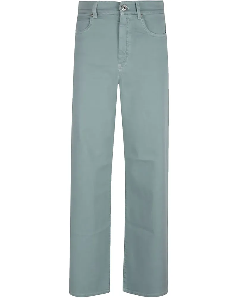 Max Mara Jeans mit weitem Bein - Grün Grün