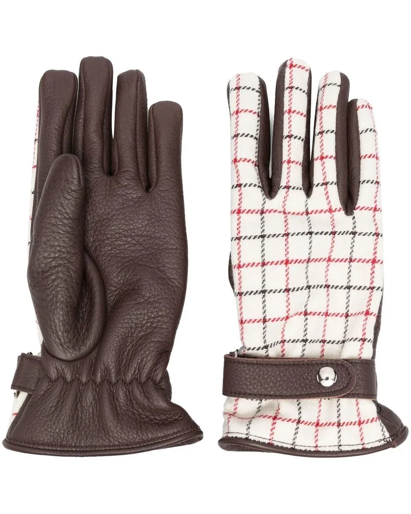 Maison Margiela Handschuhe mit Karomuster - Weiß Weiß
