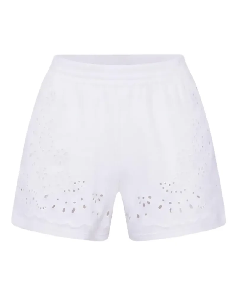 LoveShackFancy Shorts mit Lochstickerei - Weiß Weiß