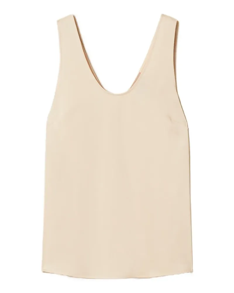 Twin-Set V-neck satin top - Nude Nude