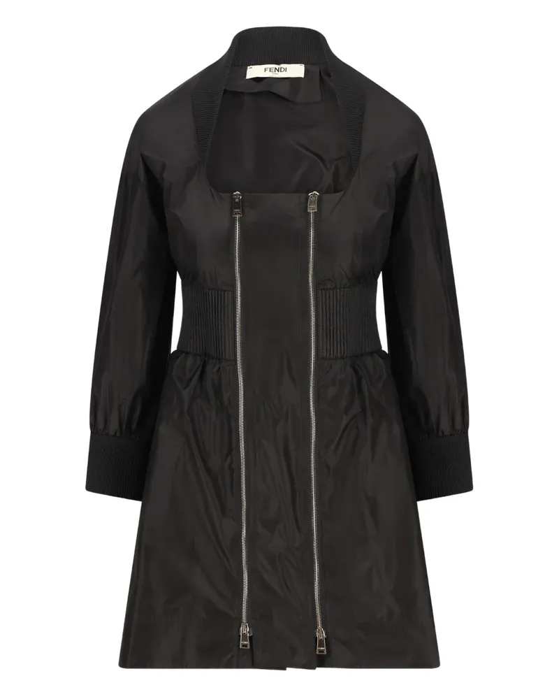 Fendi Minikleid mit Reißverschluss - Schwarz Schwarz