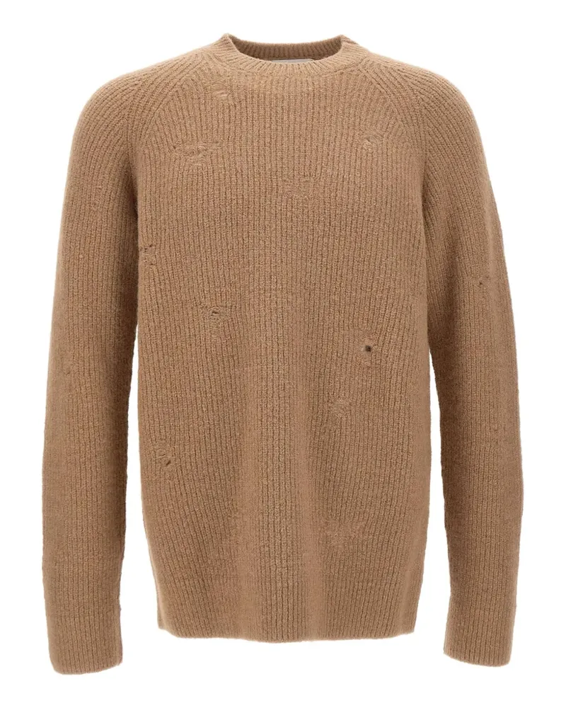 Laneus Pullover im Distressed-Look - Braun Braun