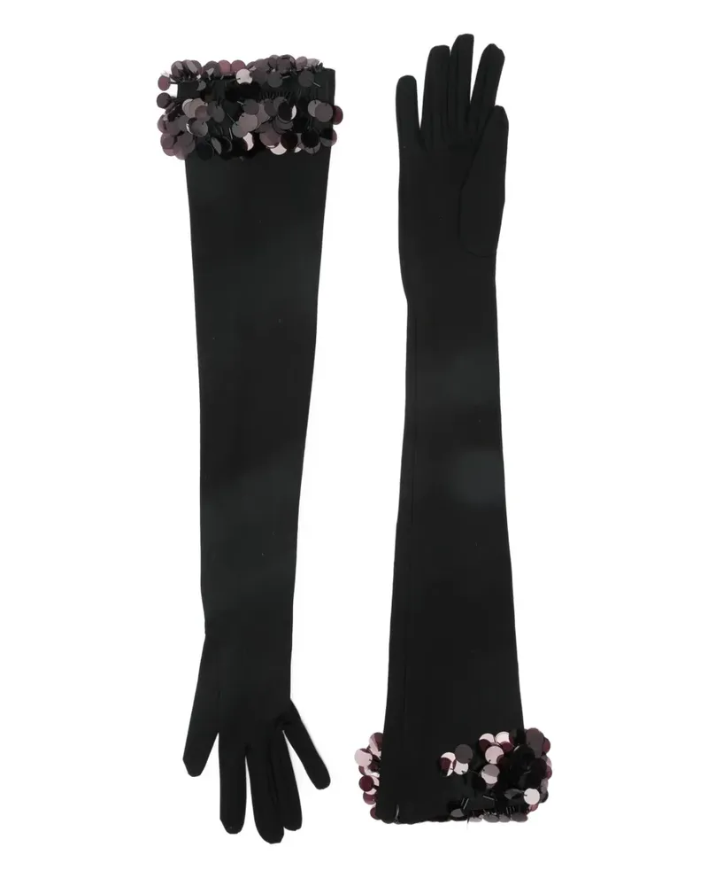 David Koma Payette sequin-embellished long gloves - Schwarz Schwarz