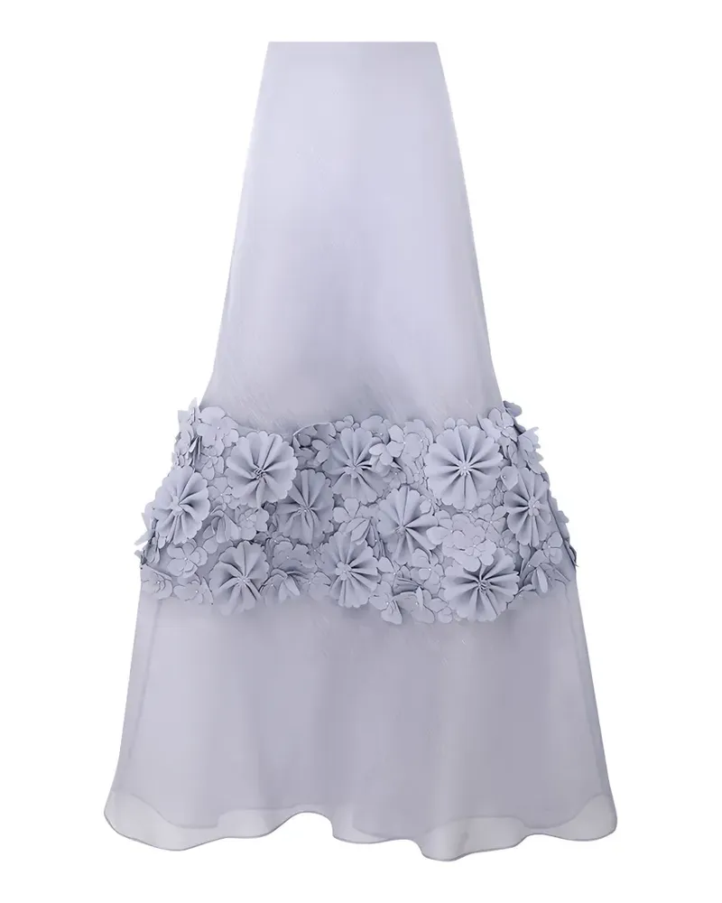 Zimmermann floral-appliqué maxi skirt - Grau Grau
