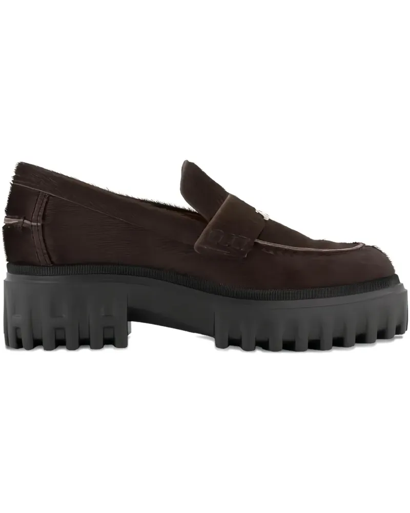 Hogan suede platform loafers - Braun Braun