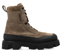 Peak-Path Schnürstiefel aus Wildleder - Braun