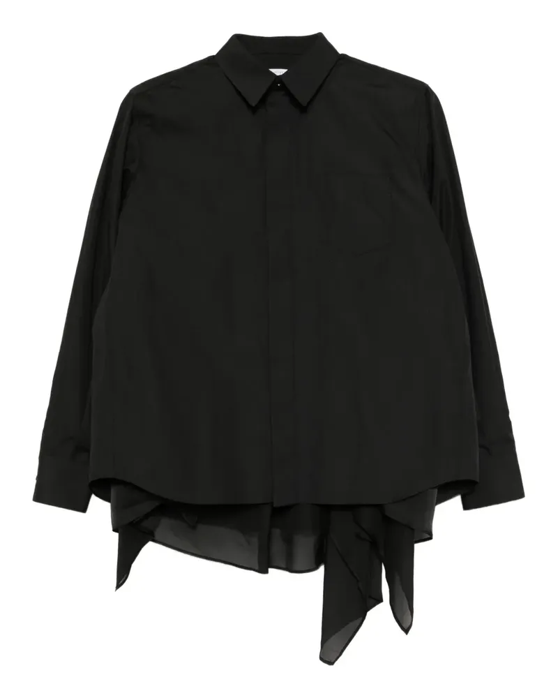 Sacai Hemd im Layering-Look - Schwarz Schwarz