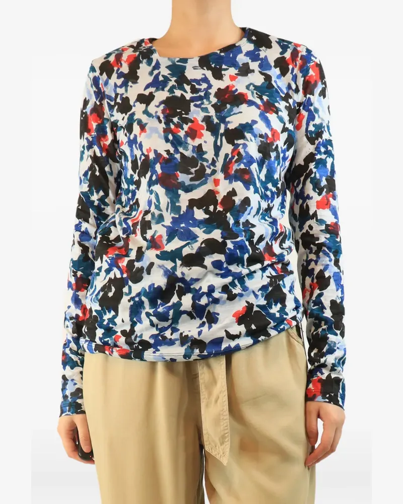Proenza Schouler abstract-print long-sleeved T-shirt - Blau Blau